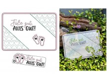 Stickdatei ITH - Füße gut, alles gut - Tasche & MugRug & Anhänger